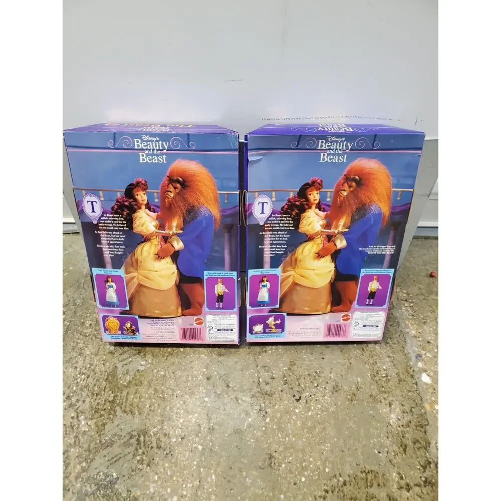 Disney Classics 1991 VTG Beauty and the Beast Dolls Belle Prince Set NIB